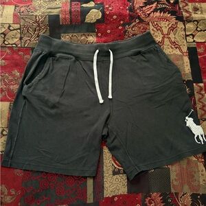 Polo Ralph Lauren Big Pony Embroidered Black/White Mesh Athletic Shorts